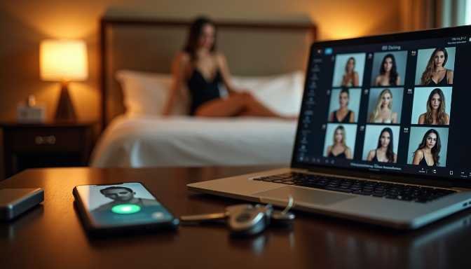 Laptop displaying video calls with women, in a bedroom with a woman in the background.
